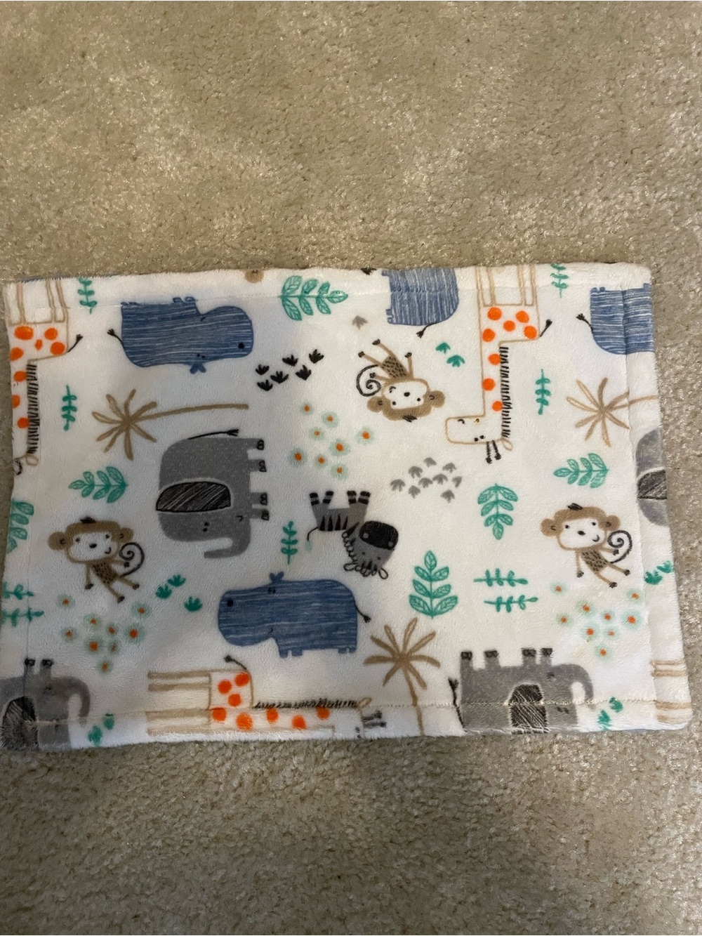 Plush animal print security blanket